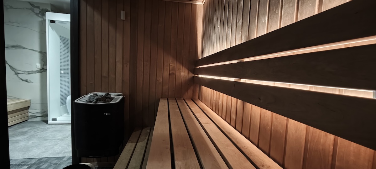 Sauna at Recharge biohacking spa